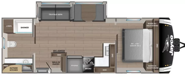 30' 2020 Jayco Jay Feather 25RB w/Slide Floorplan