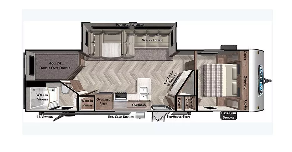33' 2022 Forest River Salem 26DBUD w/Slide - Bunk House Floorplan
