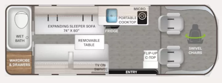 21' 2022 Thor Tellaro 20L Floorplan