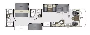 36' 2017 Forest River Georgetown 364TS w/3 Slides - Bunk House Floorplan