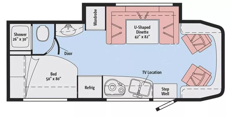 25' 2017 Winnebago View 24J w/Slide Floorplan