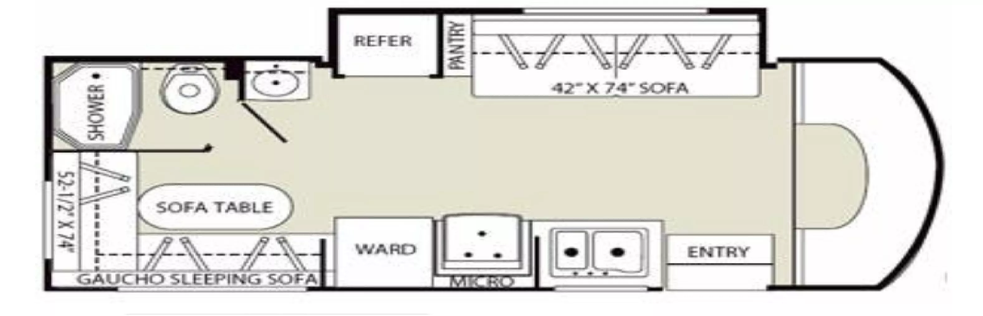 25' 2011 Fleetwood Ranger 24L w/Slide Floorplan