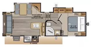 29' 2019 Jayco Eagle M24.5 CKTS w/3 Slides Floorplan