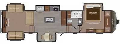 41' 2016 Keystone Montana 3791RD w/5 Slides Floorplan