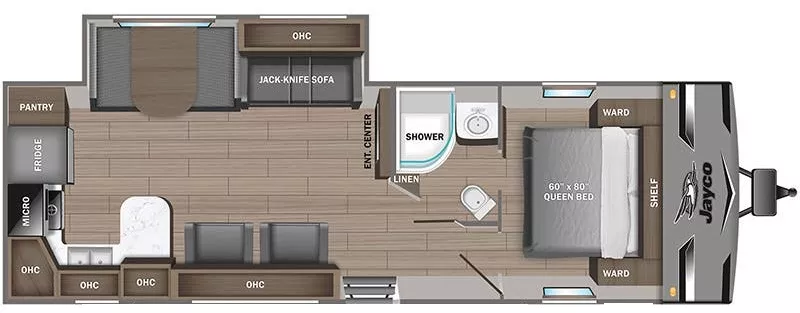 34' 2023 Jayco Jay Flight 280RKS w/Slide Floorplan