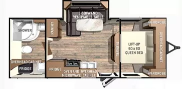 25' 2015 Cruiser RV Fun Finder 215WSK w/Slide Floorplan