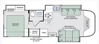 31' 2016 Thor Citation 29TB w/3 Slides Floorplan