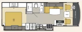29' 2017 Forest River Coachmen Pursuit 27KBP w/Slide Floorplan