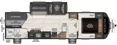 33' 2020 Keystone Sprinter Campfire 29DB w/Slide - Bunk House Floorplan
