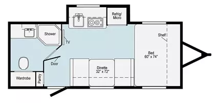 21' 2021 Winnebago Hike 170S w/Slide Floorplan