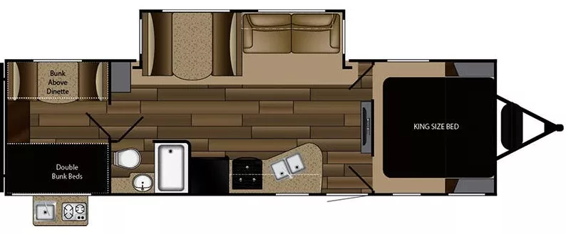 33' 2017 Cruiser RV Radiance Ultra Lite 28QD w/Slide - Bunk House Floorplan