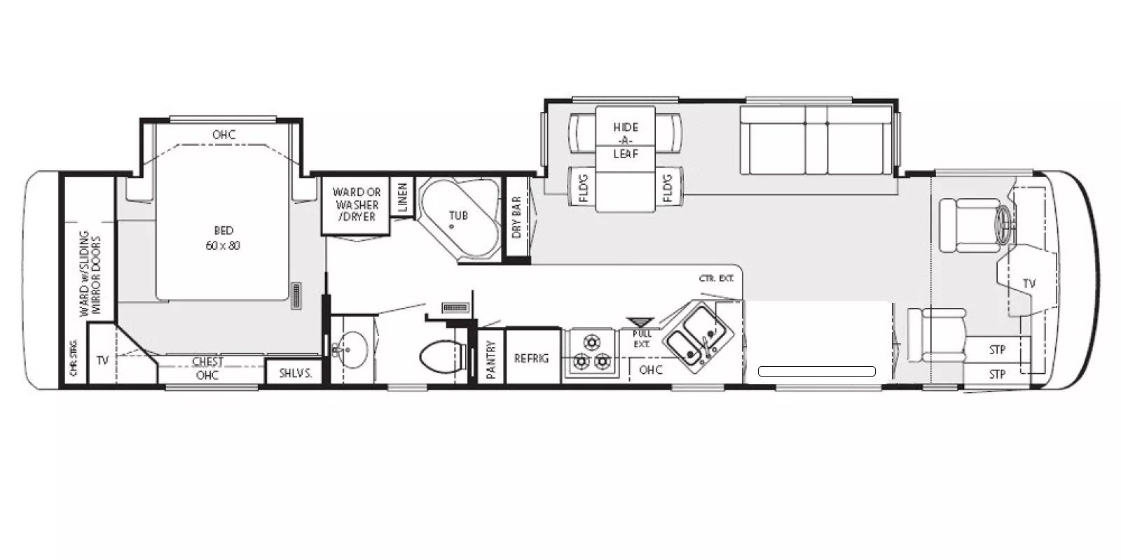 41' 2002 Newmar Dutchstar 4097 350hp Cummins w/3 Slides Floorplan