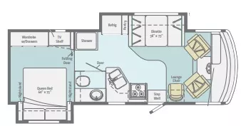 27' 2012 Winnebago Itasca Sunstar 26P w/2 Slides Floorplan