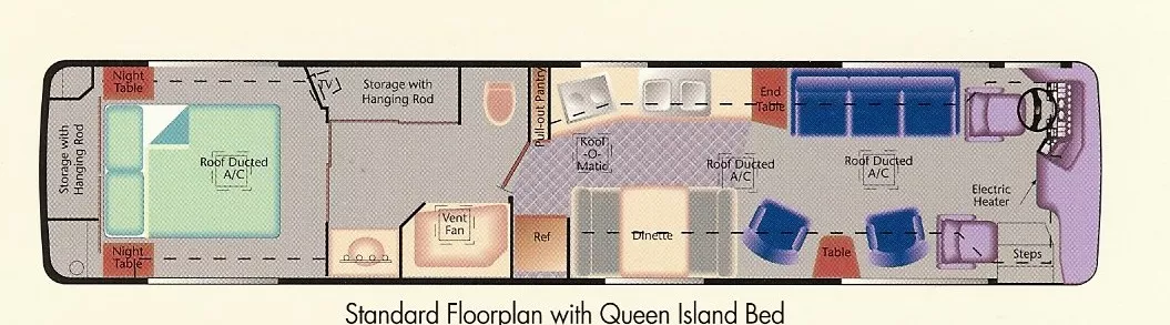 40' 1989 Bluebird Wanderlodge 3907 475hp Detroit Floorplan