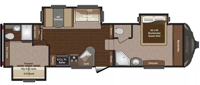 35' 2017 Keystone Sprinter 293FWBHS w/3 Slides - Bunk House Floorplan