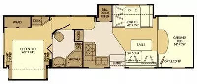 32' 2008 Fleetwood Jamboree 31M w/2 Slides Floorplan