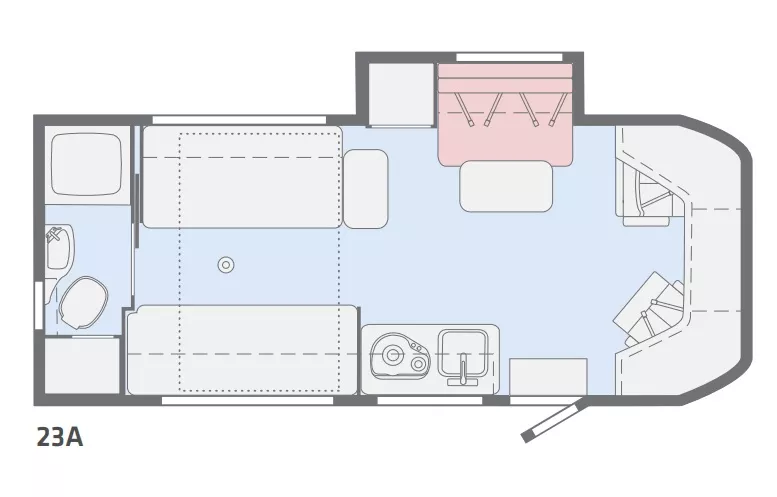 24' 2018 Winnebago Fuse 23A w/Slide Floorplan