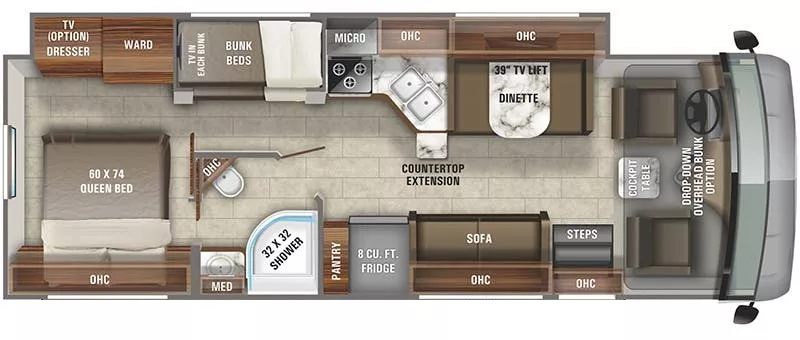 32' 2022 Jayco Alante 29F w/Slide - Bunk House Floorplan