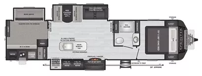 38' 2022 Keystone Sprinter Limited 341BIK w/3 Slides - Bunk House Floorplan