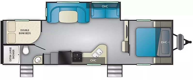 29' 2020 Heartland Trail Runner 29MSB w/Slide - Bunk House Floorplan