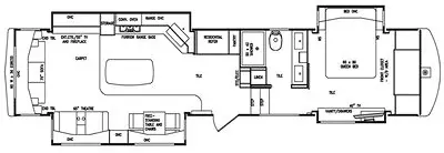 42' 2018 Drv Mobile Suites Aire 40 w/4 Slides Floorplan
