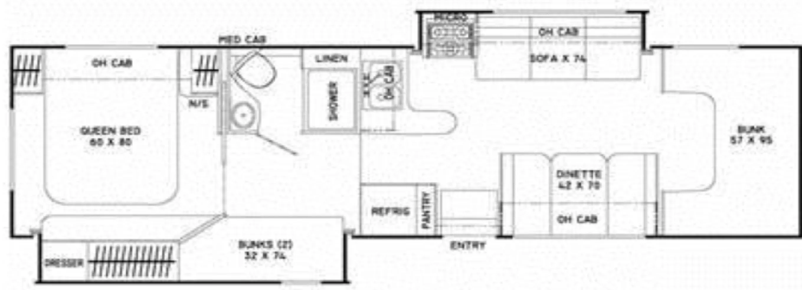 36' 2011 Coachmen Freelander 32BH w/2 Slides - Bunk House Floorplan