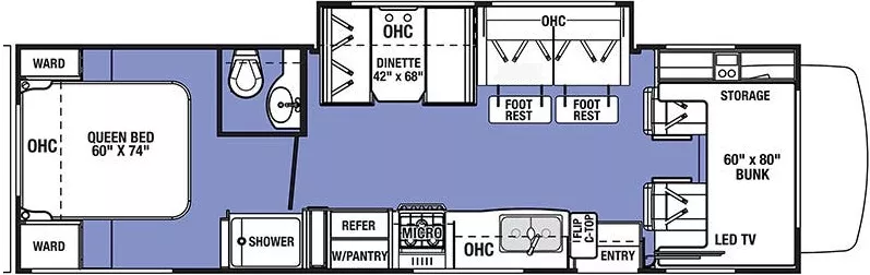 31' 2019 Forest River Sunseeker Le 2850S w/Slide Floorplan