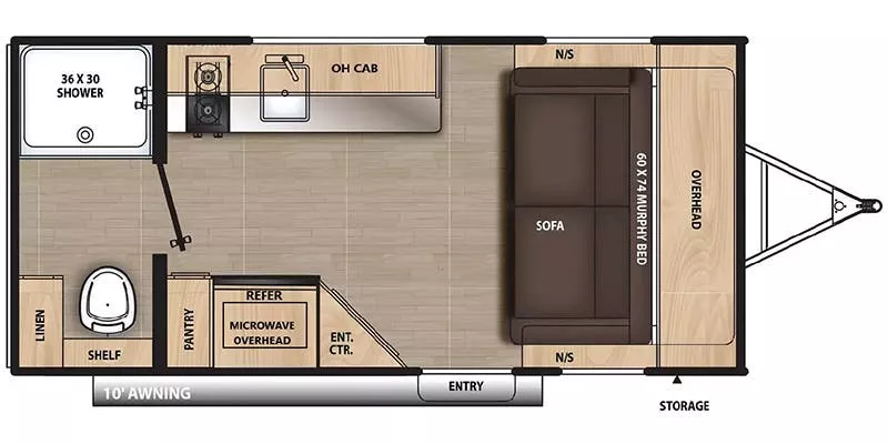 19' 2024 Coachmen Catalina Summit Series 164BHX - Bunk House Floorplan