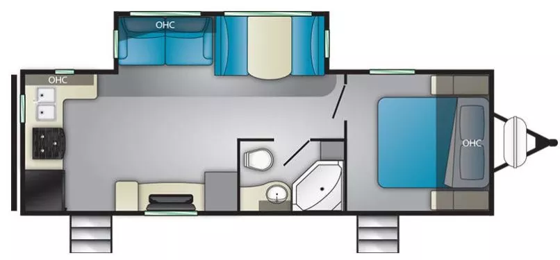 25' 2020 Heartland Wilderness 2575RK w/Slide Floorplan