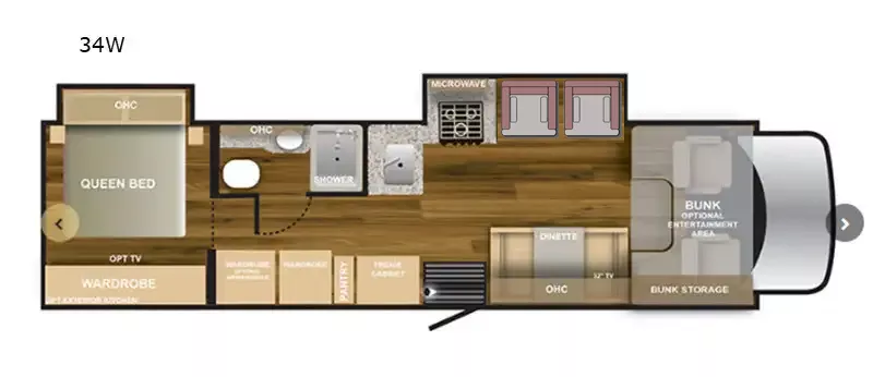 33' 2019 Nexus Wraith 34W w/2 Slides Floorplan