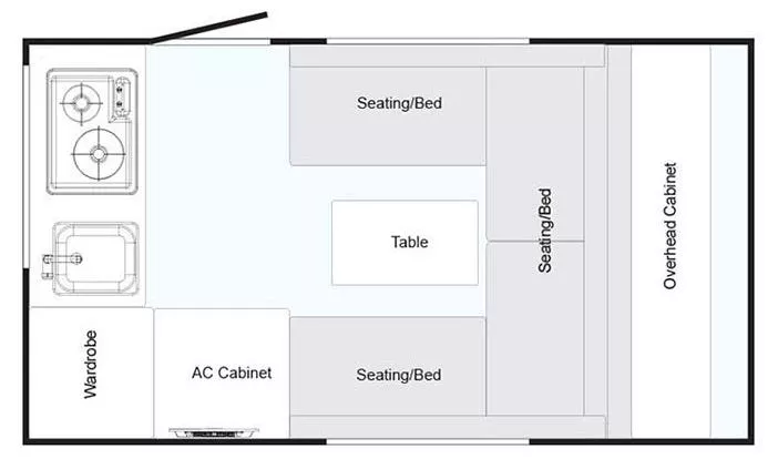 15' 2018 Nucamp RV Tab Series 320U Floorplan