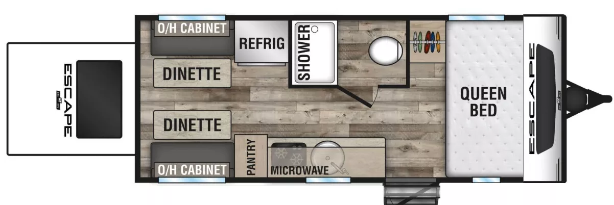 23' 2021 Kz Escape Hatch E-17 Floorplan
