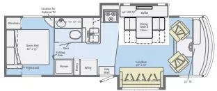 31' 2011 Winnebago Vista 30W w/2 Slides Floorplan