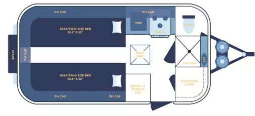 17' 2020 Casita Independence Deluxe 17 Floorplan