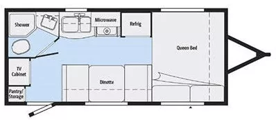 19' 2015 Winnebago Micro Minnie 1706FB Floorplan