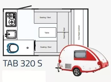 15' 2016 Nucamp RV T@B 320 S Floorplan
