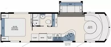 34' 2013 Forest River Aviator WRIGHT FLYER w/Slide Floorplan