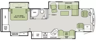 34' 2015 Tiffin Allegro Red 33AA 340hp Cummins w/4 Slides Floorplan