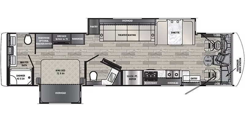 38' 2022 Forest River Georgetown 36D w/2 Slides Floorplan