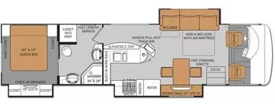37' 2013 Thor Challenger 37GT w/3 Slides Floorplan