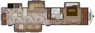 39' 2014 Keystone Montana 3735MK w/4 Slides Floorplan