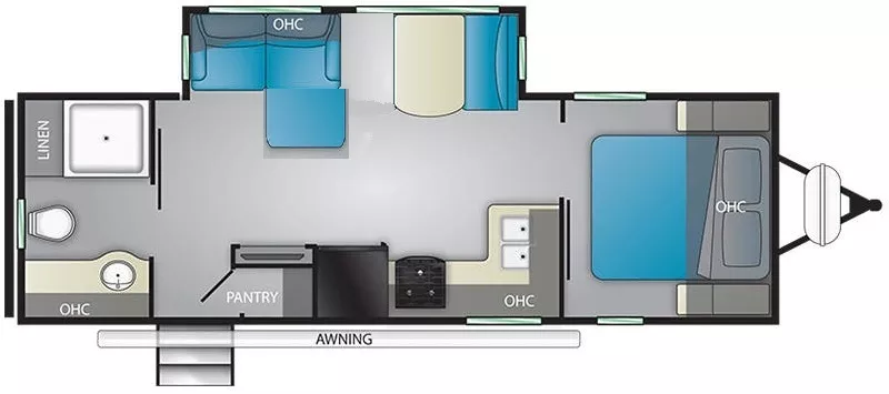 31' 2019 Heartland Mallard 260 w/Slide Floorplan