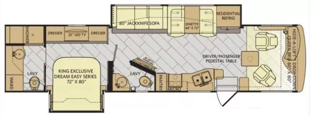 37' 2018 Fleetwood Pace Arrow 36U 340hp Cummins w/2 Slides Floorplan