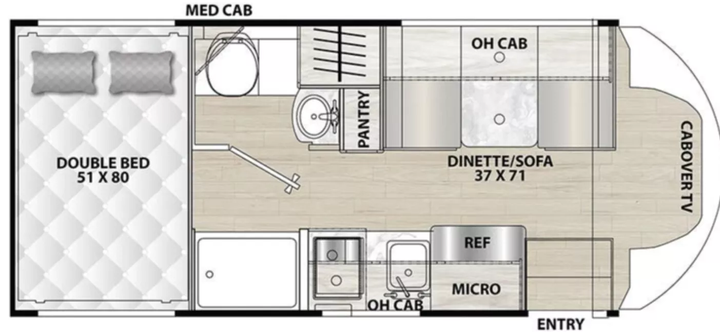24' 2024 Coachmen Cross Trail Ev 20XG Floorplan