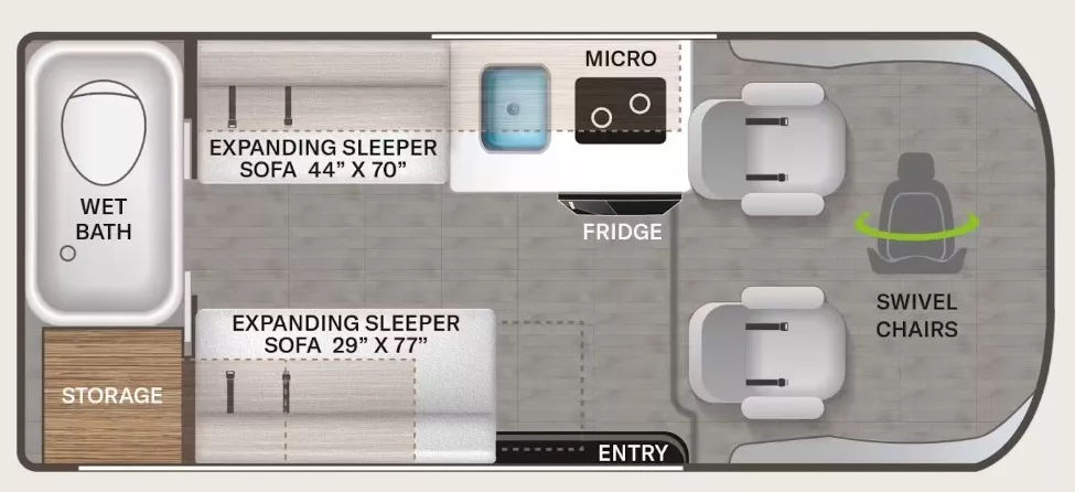 17' 2023 Thor Rize 18G Floorplan