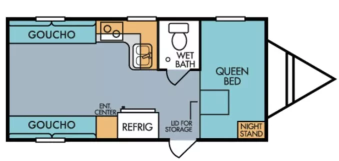 21' 2018 Riverside RV Retro 820R - Toy Hauler Floorplan