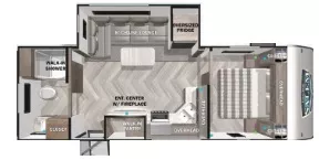 26' 2022 Forest River Salem 22RBS w/Slide Floorplan