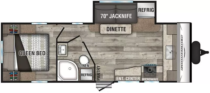 28' 2022 K-Z Sportsmen SE 231FKKSE w/Slide Floorplan