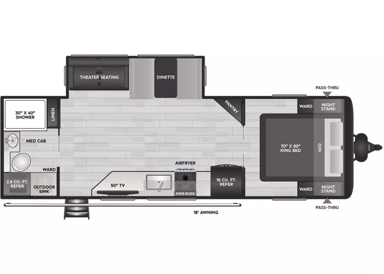 30' 2026 Keystone Coleman 2600RB w/Slide Floorplan