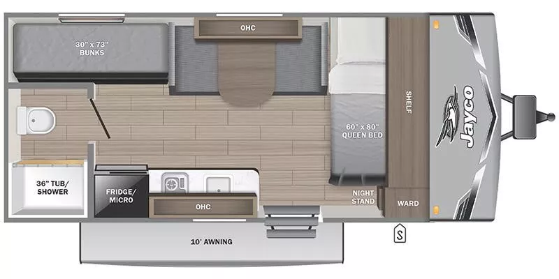 21' 2025 Jayco Jay Flight Slx Sport 170BH - Bunk House Floorplan